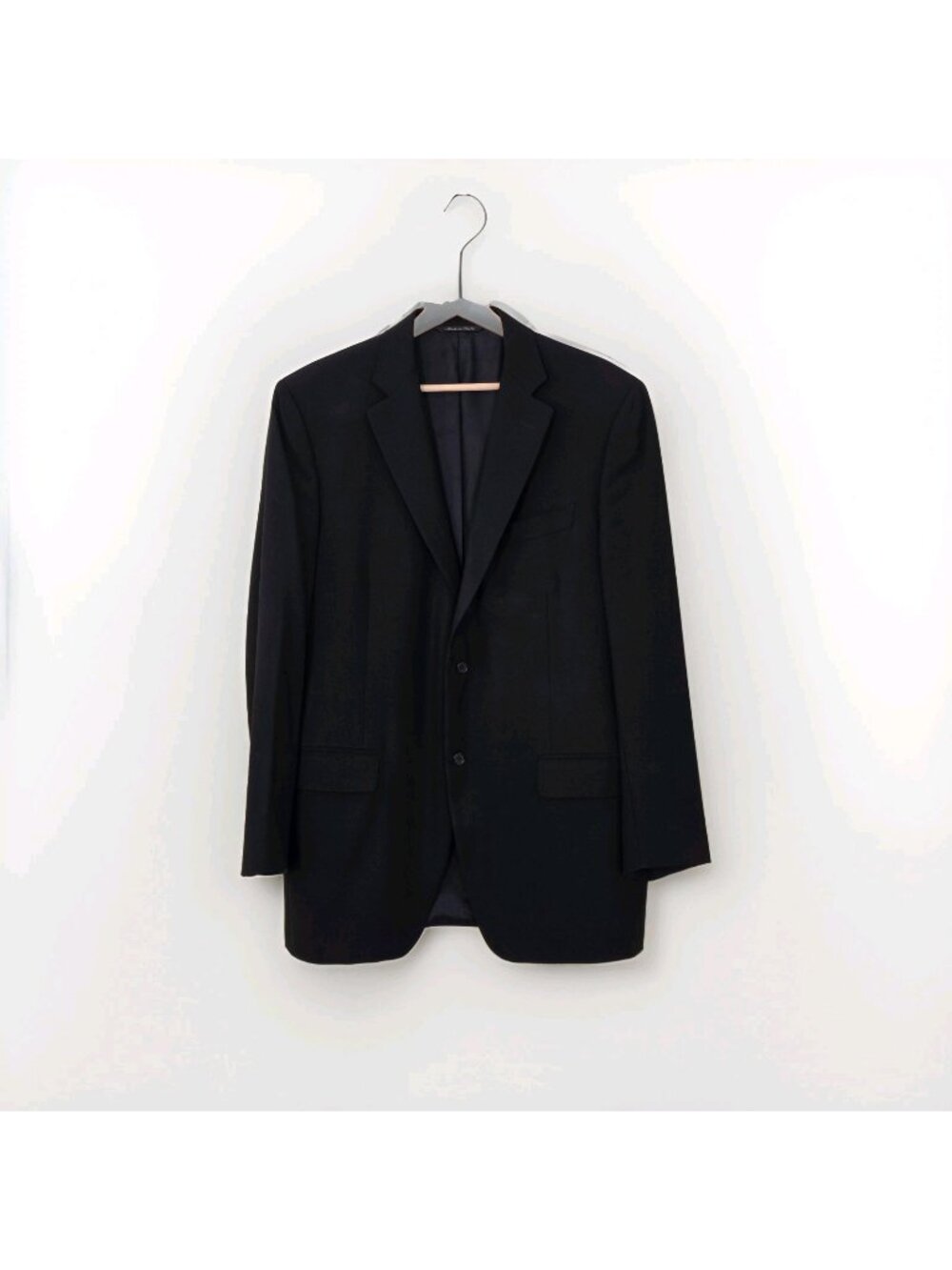 Canali Virgin Wool Blazer IT 52 US 42R Black 2B Suit Jacket Italy Old Money Edgy